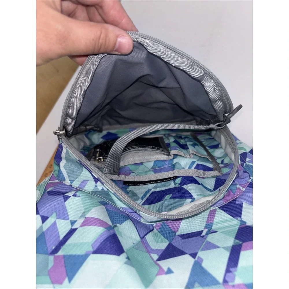 LL Bean Kids Deluxe Book Pack 37L Weatherproof Periwinkle Sky Chevron Backpack